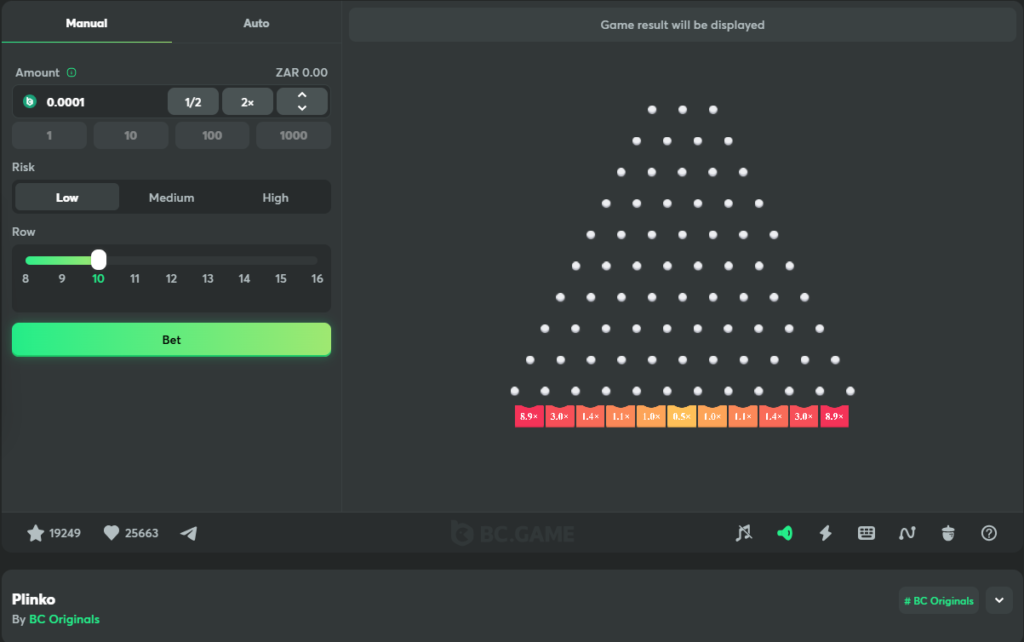 Plinko BC Game.